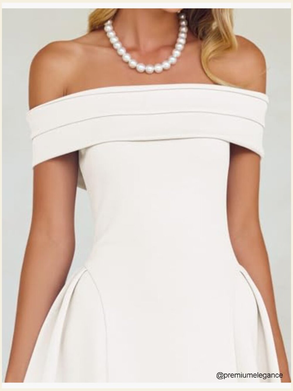 Off Shoulder Short Sleeve A-Line Midi Dress - Formal Party - Picture 5 of 7